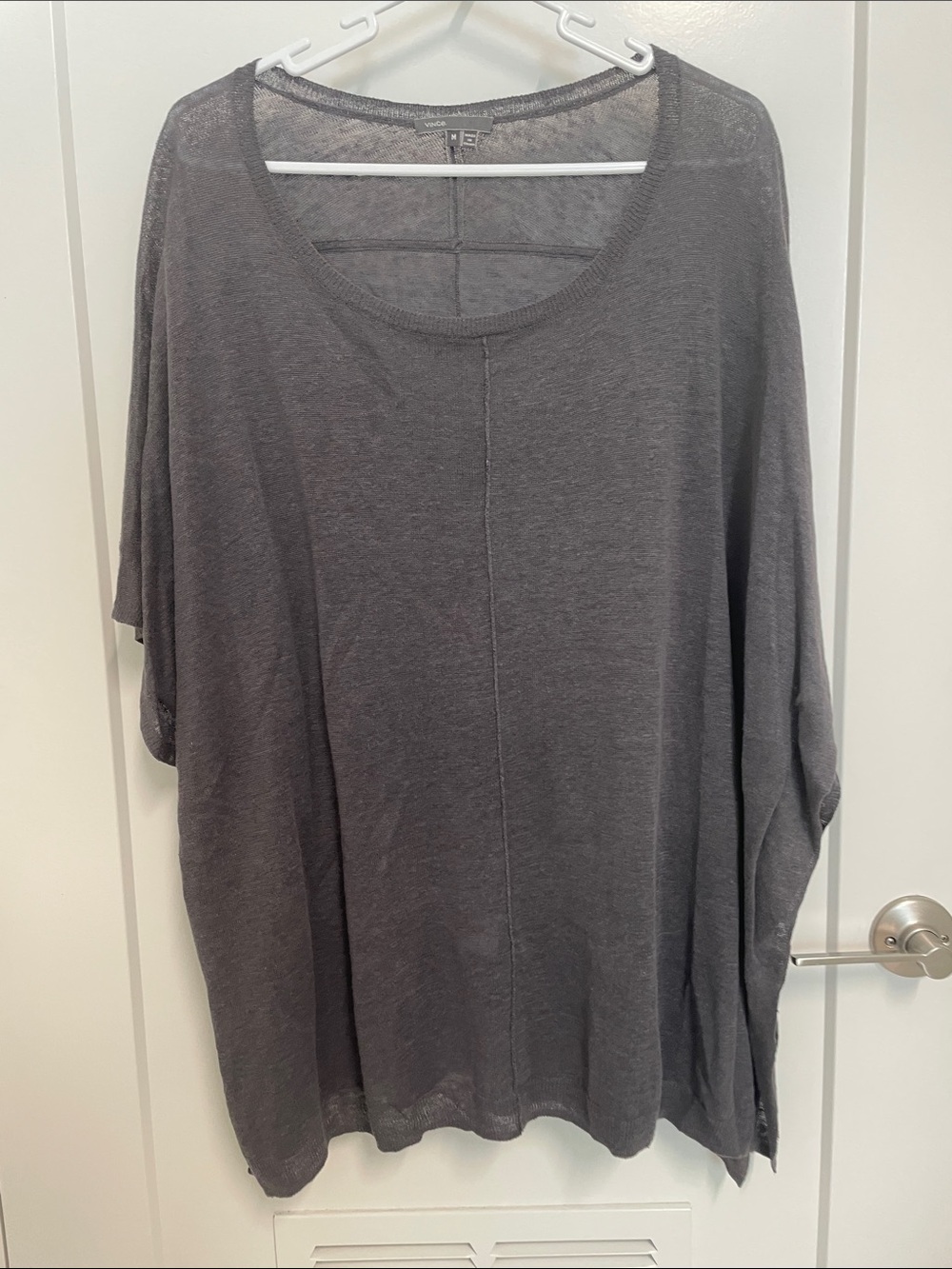 Vince Charcoal Scoop Neck Oversized Tunic